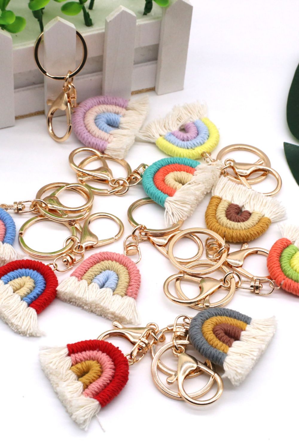 Rainbow Fringe Keychain