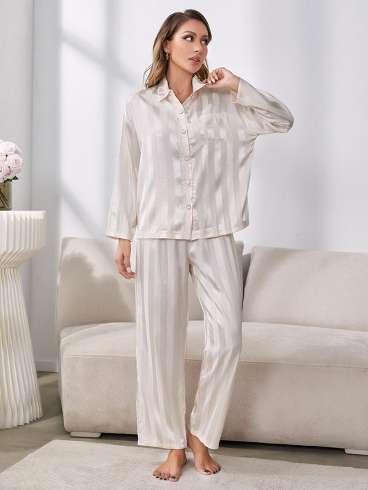 Button-Up Shirt and Bottoms Pajama Set