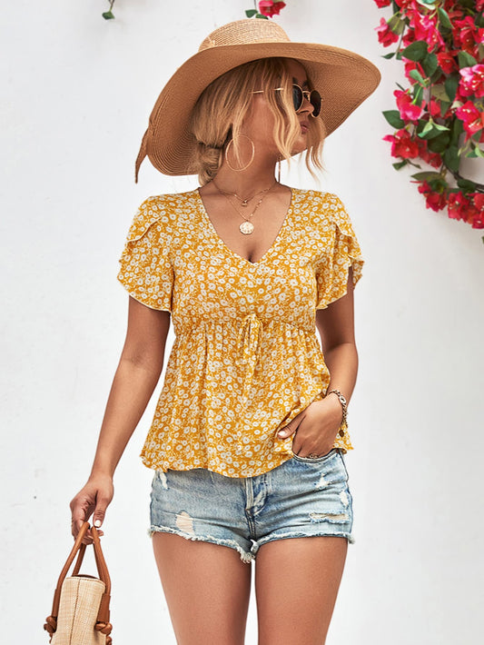 Floral Petal Sleeve Top