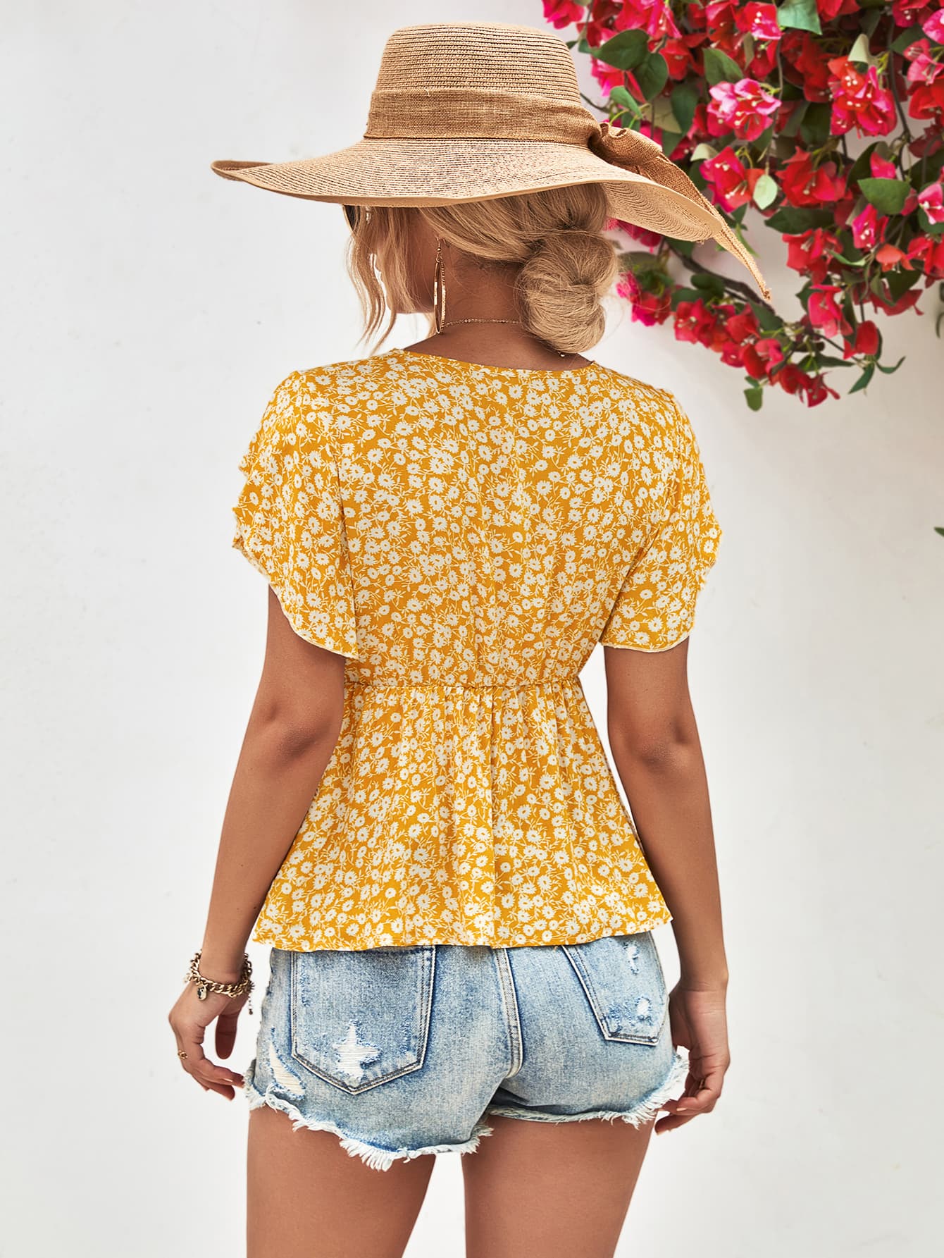 Floral Petal Sleeve Top