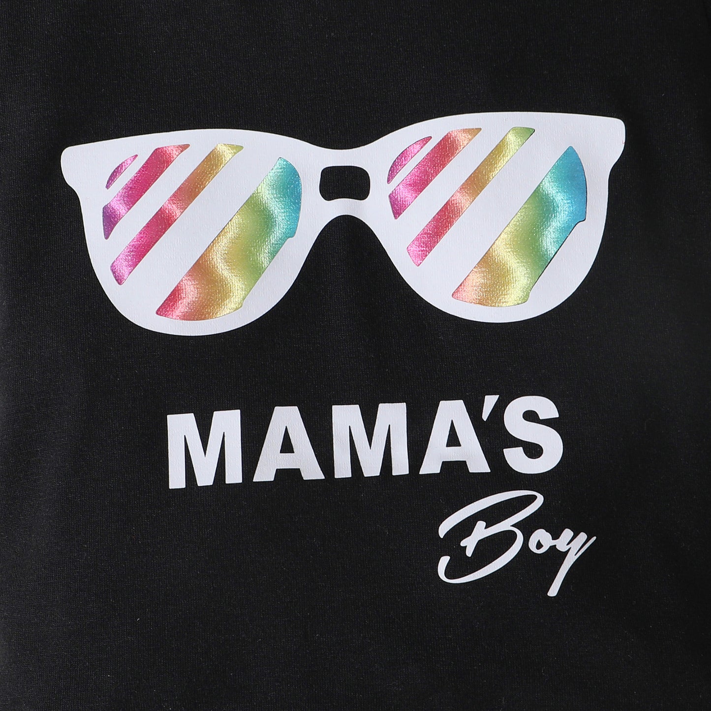 MAMA'S BOY Graphic T-Shirt and Camouflage Bottoms Set