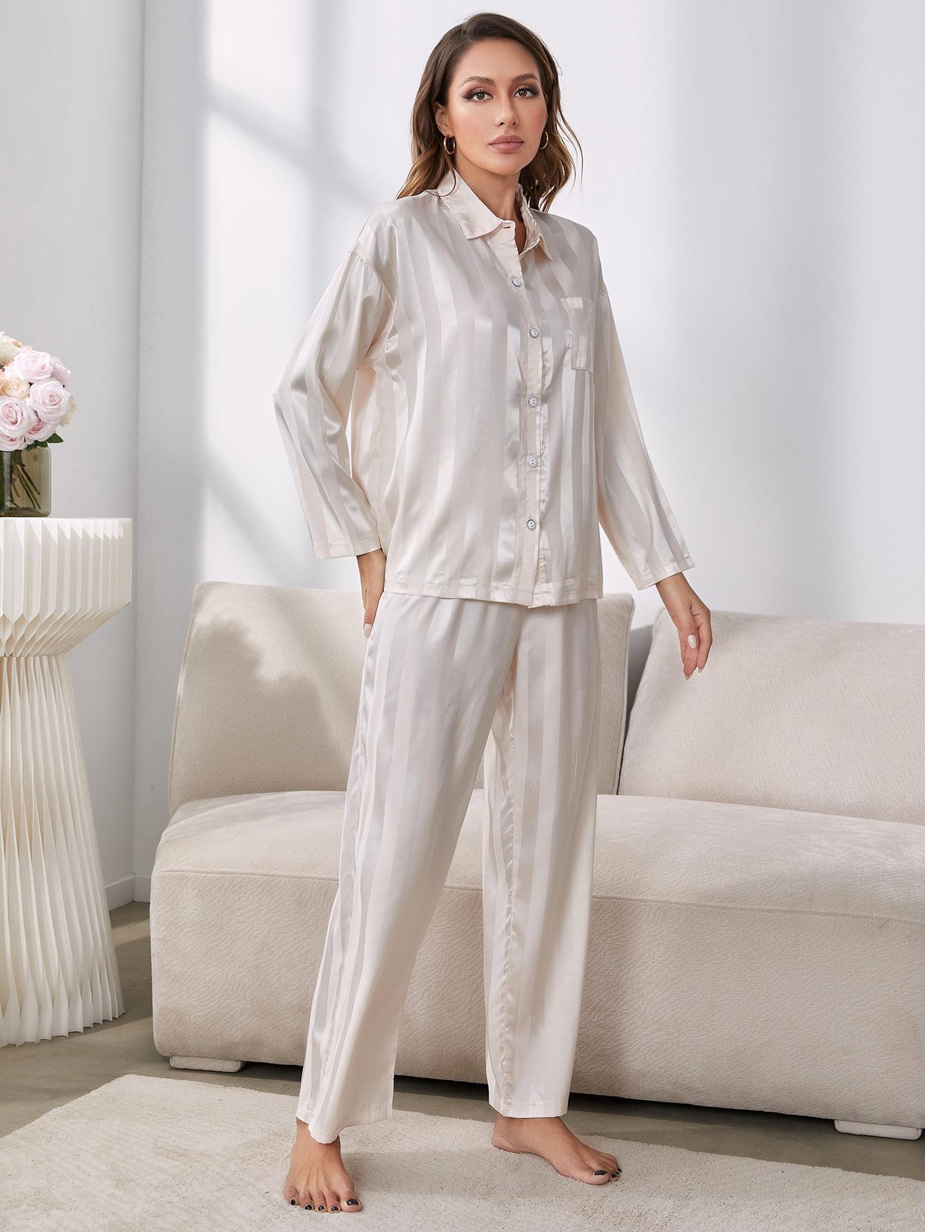 Button-Up Shirt and Bottoms Pajama Set