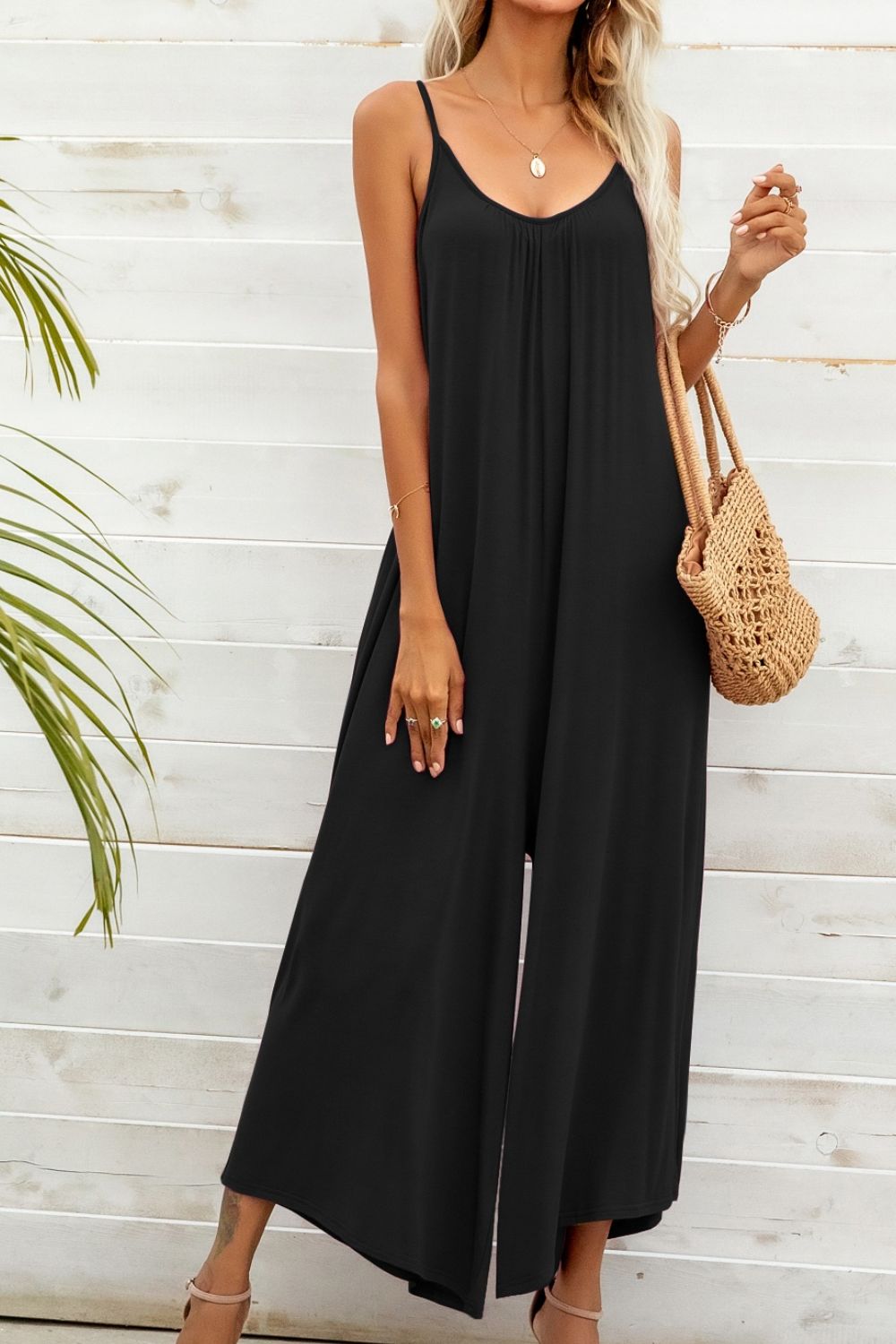 Spaghetti Strap Scoop Neck Jumpsuit