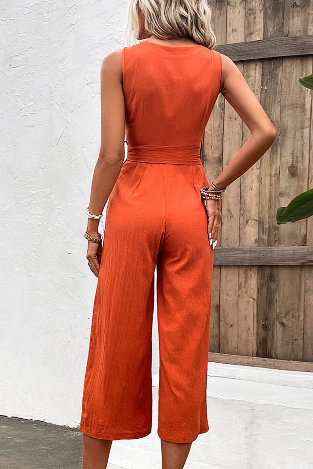 Rust Deep Plunge Sleeveless Jumpsuit – MIAMI POSH BOUTIQUE