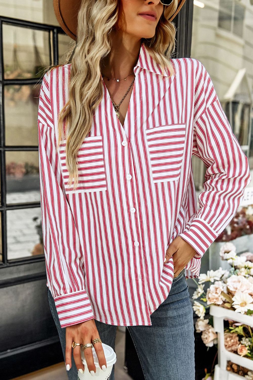 Striped Dropped Shoulder Shirt