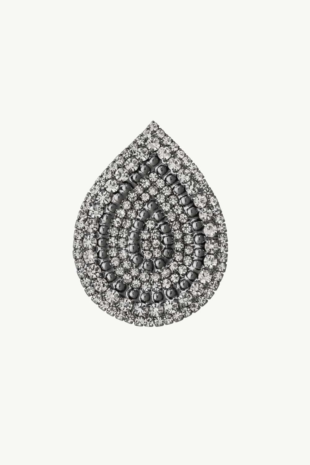 Women's Inlaid Cubic Zirconia Teardrop Stud Earrings