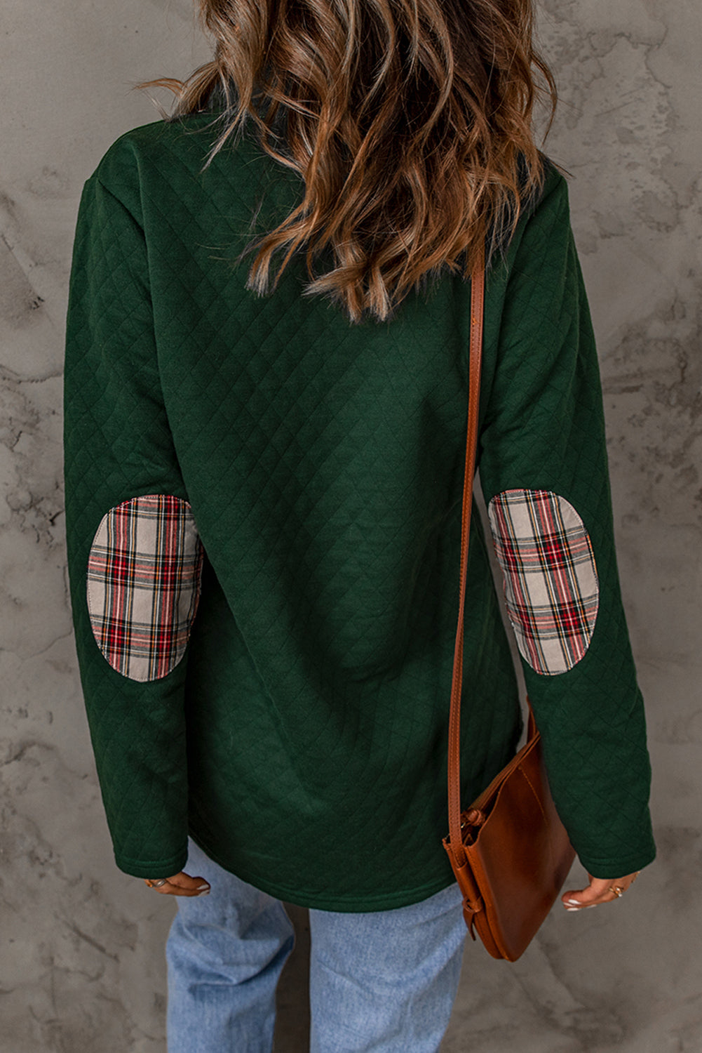 Women's Plaid Snap Down Sweatshirt in Red or Green