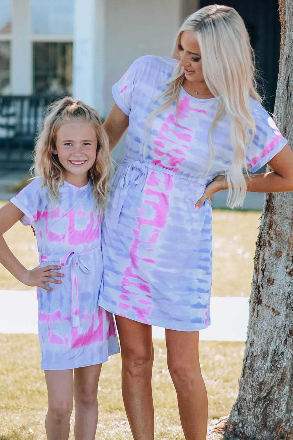 Women Tie-Dye Belted T-Shirt Dress – Sleepless Sisterhood | Women's Boutique